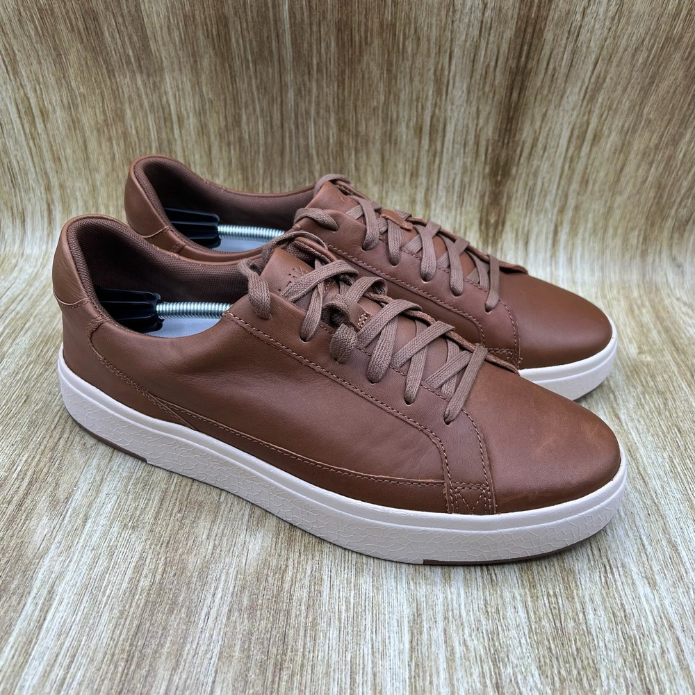 Kizik Vegas Men's Size‎ 10 Wide Hands-Free Leather Sneakers Brown Low Top Shoes